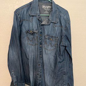 Blue Pearl Snap -- Wrangler Retro